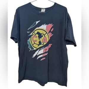 Vintage Club America Men’s Distressed CA Soccer Club T-Shirt Men’s XL RARE